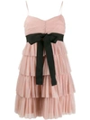 RED VALENTINO TULLE TIERED MINI DRESS