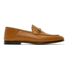 GUCCI GUCCI TAN STRAWBERRY BRIXTON LOAFERS