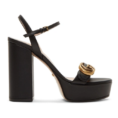 Gucci Platform Sandal With Double G In Black