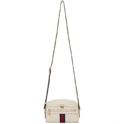 Gucci Ophidia Mini Leather Cross-body Bag In White