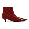 BALENCIAGA BALENCIAGA RED HOUNDSTOOTH BB BOOTIES