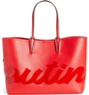 CHRISTIAN LOUBOUTIN CABATA LOGO CALFSKIN LEATHER TOTE,3195315