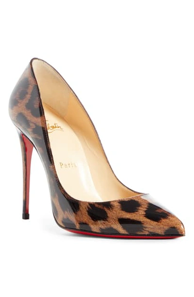 Christian Louboutin Pigalle Follies 100 Leopard-print Patent Leather Pumps In Gold