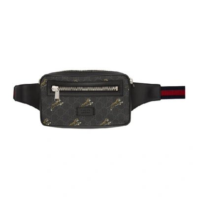 Gucci Bestiary Belt Bag With Tigers In Black