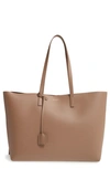 Saint Laurent Shopping Leather Tote In Taupe