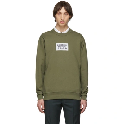 Burberry Logo Print Cotton Sweatshirt In Green