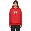 BURBERRY BURBERRY RED SQUARE LOGO HOODIE