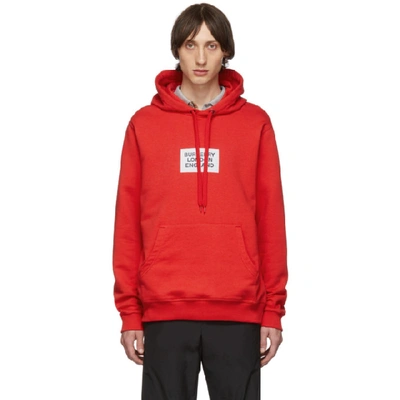 Burberry Men's Farrows Logo Hoodie Sweatshirt In Red