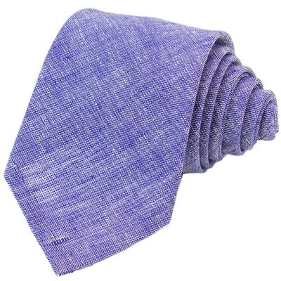 40 Colori Blue Solid Linen Tie