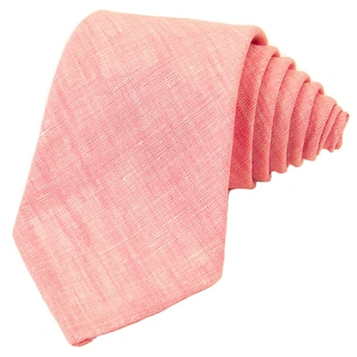 40 Colori Pink Solid Linen Tie