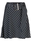 OPENING CEREMONY BELTED STRIPED FLARE SKIRT