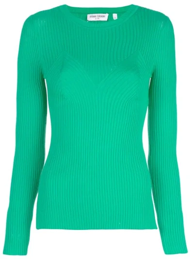 Opening Ceremony Ribbed Knitted Top In 3007 Kelly Green
