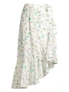 Paper London Lagos Floral Flounce Midi Skirt In White Multi