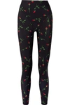 ADAM SELMAN SPORT FLORAL-PRINT STRETCH LEGGINGS