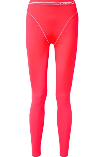 Adam Selman Sport French-cut High-waisted Leggings In Bright Pink