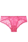 AGENT PROVOCATEUR HINDA STRETCH-LEAVERS AND CHANTILLY LACE BRIEFS