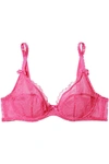 AGENT PROVOCATEUR HINDA STRETCH-LEAVERS AND CHANTILLY LACE UNDERWIRED BRA