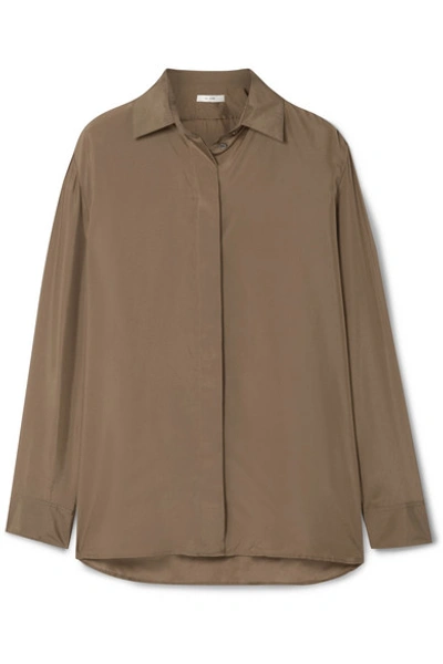 The Row Sisea Silk-satin Shirt In Camel