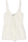 3.1 PHILLIP LIM / フィリップ リム FAUX PEARL-EMBELLISHED RUFFLED CREPE CAMISOLE