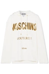 MOSCHINO PRINTED COTTON-BLEND JERSEY HOODIE
