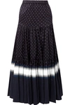 TORY BURCH TIERED PRINTED COTTON-VOILE MAXI SKIRT