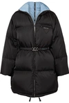 PRADA BELTED QUILTED SHELL DOWN COAT