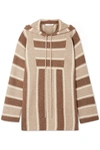 THE ROW LINA OVERSIZED STRIPED CASHMERE AND SILK-BLEND HOODIE