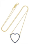 JENNIFER MEYER Large Open Heart 18-karat gold sapphire necklace
