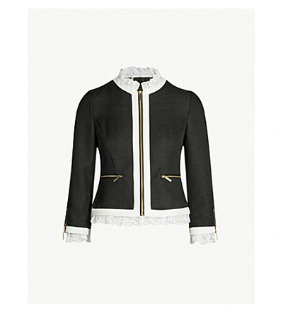 Ted Baker Ennio Cropped Woven Jacket In Black