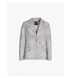 TED BAKER Darceye houndstooth-check and floral woven blazer