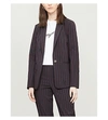 TED BAKER Floral-embroidered striped woven blazer