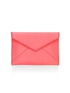 Rebecca Minkoff Leo Neon Leather Envelope Clutch In Neon Pink