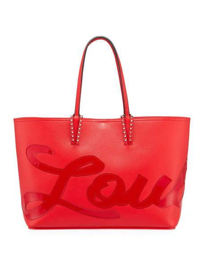 Christian Louboutin Women's Cabata Logo Patent Leather Tote In Red