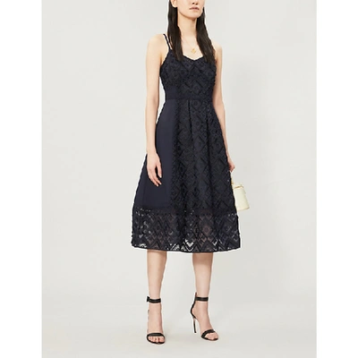 chinese dress ladies Black Black | Sleeveless Lace Applique Midi Dress main image 0