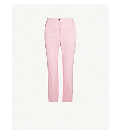 Ted Baker Mid-rise Cropped Stretch-twill Trousers In Dusky-pink