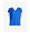 TED BAKER CHASTA TIE-SHOULDER PLEATED CREPE TOP