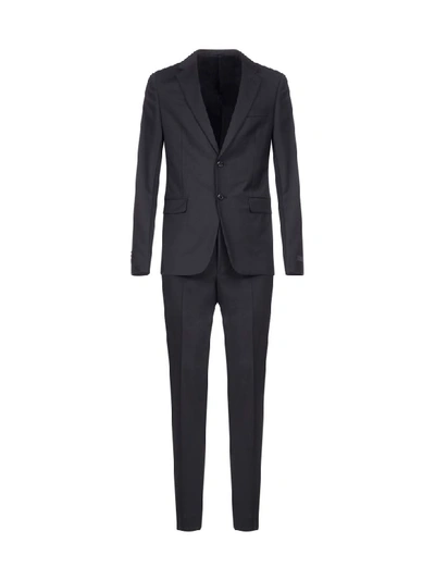 Prada Virgin Wool And Mohair 2 Pieces Slim-fit Suit In Nero