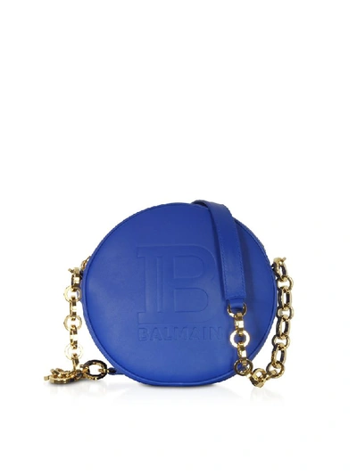 Balmain Mini Disco Shoulder Bag In Electric Blue