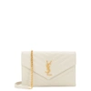 Saint Laurent Women's Medium Monogram Matelassé Leather Wallet-on-chain In White