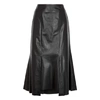 ALEXANDER MCQUEEN Black leather midi skirt