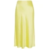 VINCE Lemon bias-cut satin midi skirt