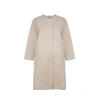 GUSHLOW & COLE COLLARLESS SUEDE COAT,3050800