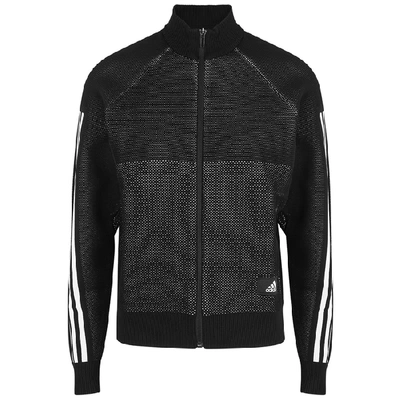 Adidas Training Id Black Knitted Stretch-jersey Sweatshirt