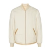 HELMUT LANG Cream quilted fleece bomber jacket