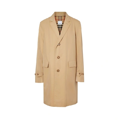 Burberry Single-breasted Cotton-gabardine Car Coat In Honey