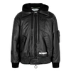 OFF-WHITE Black leather bomber jacket