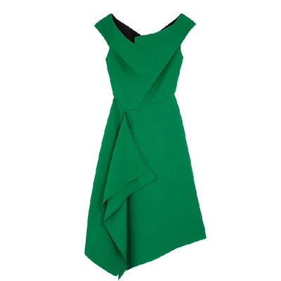 Roland Mouret Barwick Green Wool Midi Dress | ModeSens