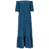 Asceno Off-the-shoulder Silk-crepe Midi Dress In Blue