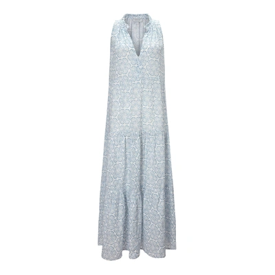 cotton a line maxi dress for women LORYN® V-Neck Ruffle Maxi Dress — Short Sleeve A-Line Cotton Dress for Women main image 0