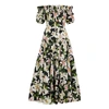 DOLCE & GABBANA Black lily-print cotton dress